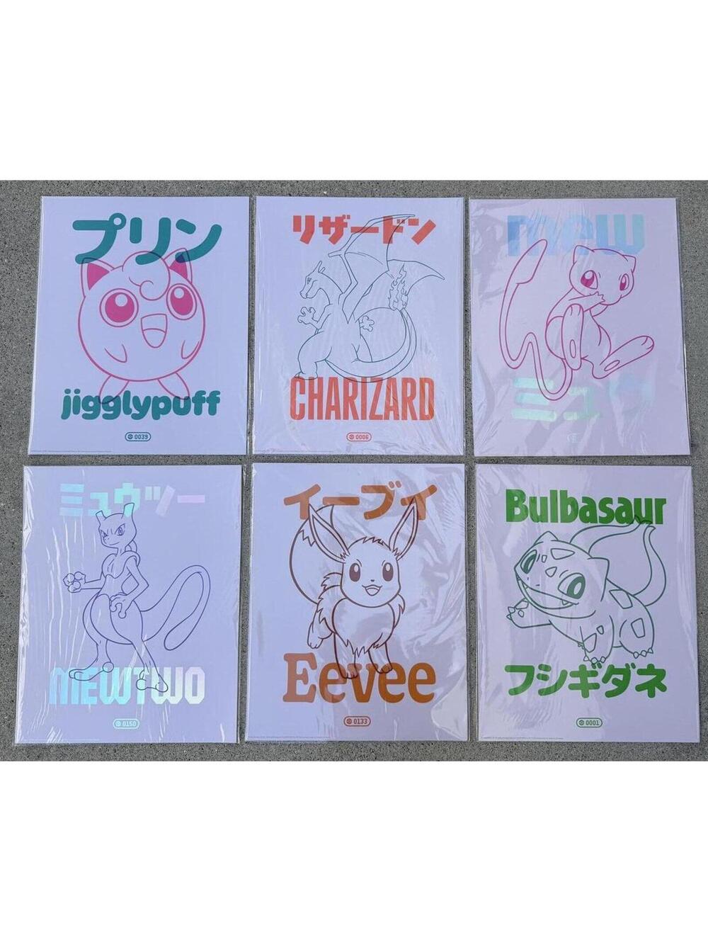 Pokemon x Target 30th Anniversary Poster Full Set All 6 Mew Charizard Bulbasaur